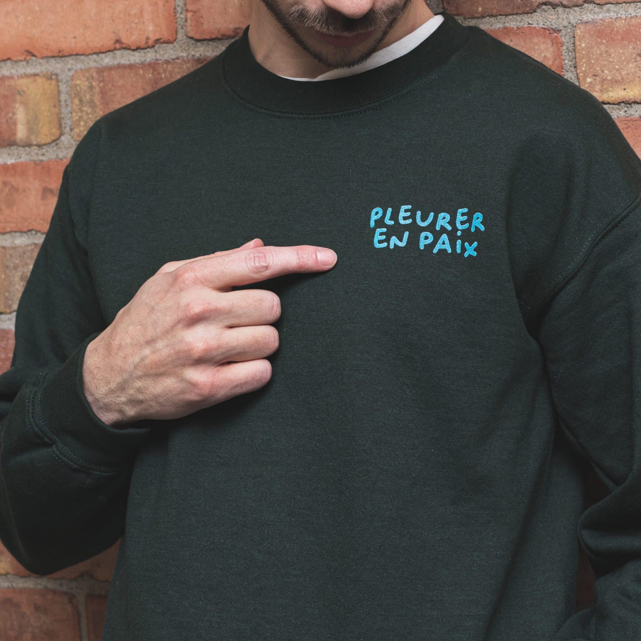 Crewneck VERT Pleurer en Paix – Image 3